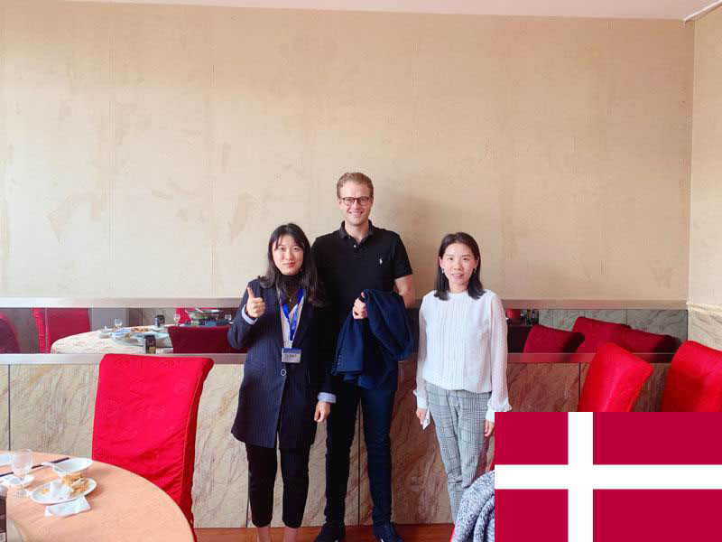 Kenneth from Denmark，with his assistant Teressa,visit our factory to discuss to be our distributor